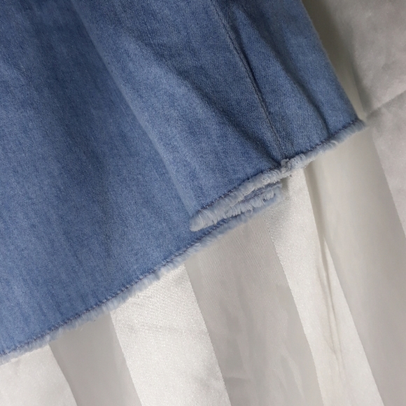 💙 7 FAM Off the Shoulder Denim/Chambray Dress - Picture 6 of 11